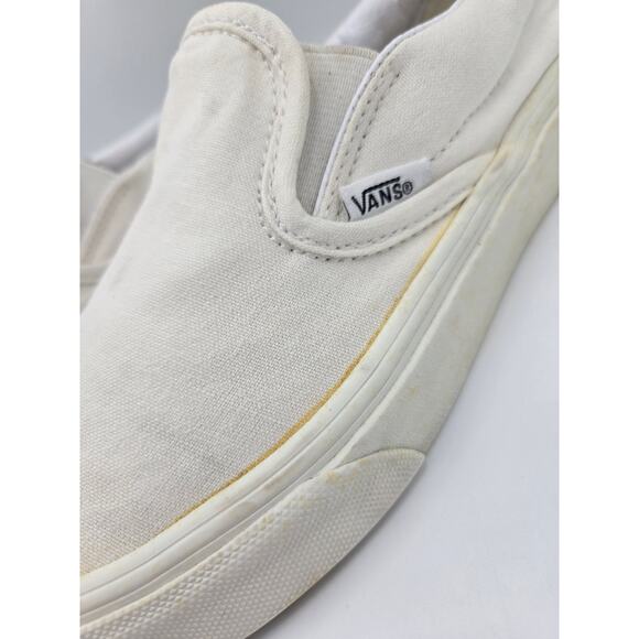 Vans White Classic Canvas Slip On Shoes Unisex Men's 5 / Women's 6.5 - Picture 4 of 8